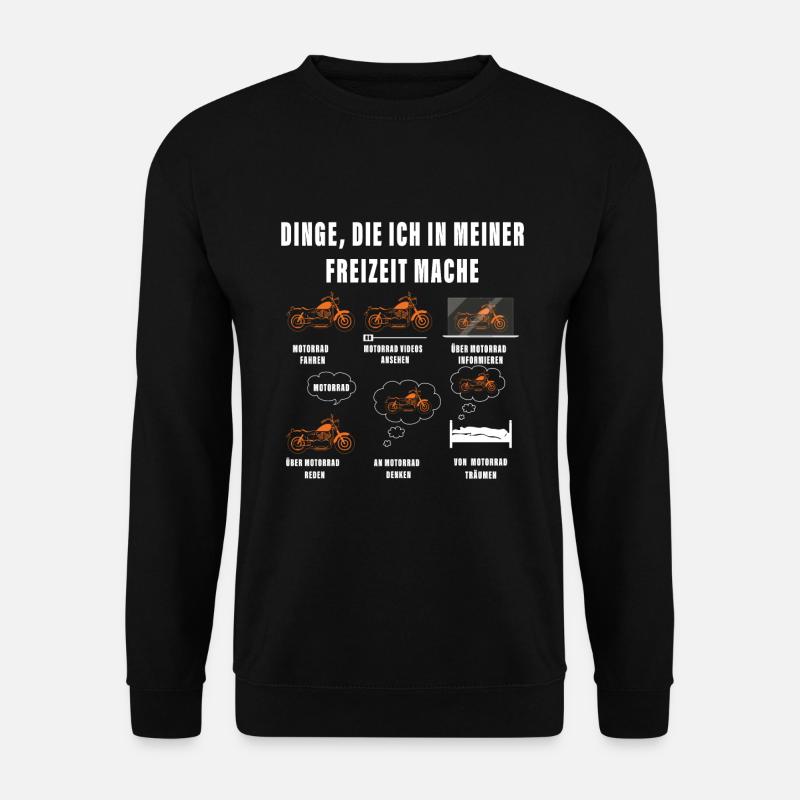 Dinge, die ich in meiner Freizeit mache Motorrad - Unisex Pullover - Schwarz