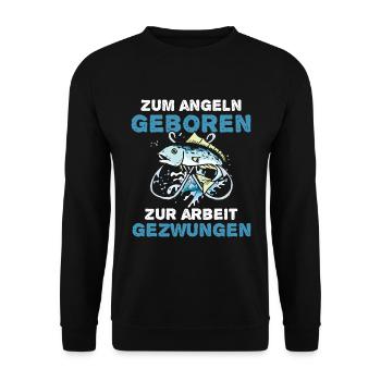 Fischerei Geschenke für Angler - Unisex Pullover - Schwarz - Vorne - Alina (178cm) & Michal (187cm)