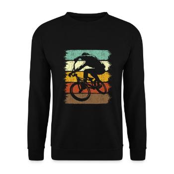 Old Vintage VTT vélo motif vélo BMX - Sweat-shirt Unisexe - noir - Devant - Alina (178cm) & Michal (187cm)