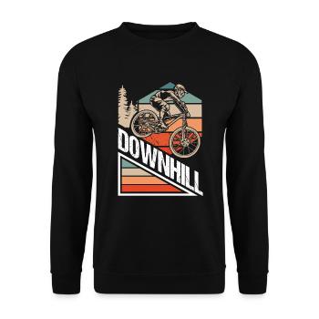 Downhill Downhill Fahrrad - Unisex Pullover - Schwarz - Vorne - Alina (178cm) & Michal (187cm)