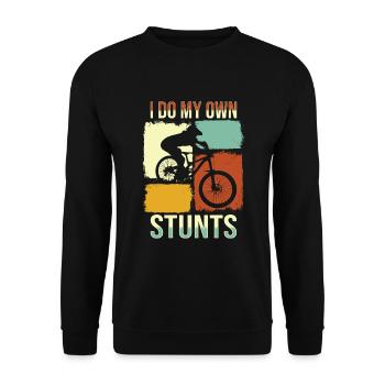 I Do My Own Stunts Bicycle BMX - Unisex Sweatshirt - black - Front - Alina (178cm) & Michal (187cm)