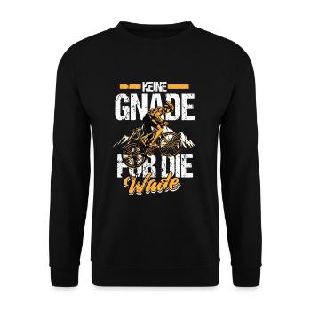 Keine Gnade Für Die Wade Fahrrad Spruch - Unisex Pullover - Schwarz - Vorne - Alina (178cm) & Michal (187cm)