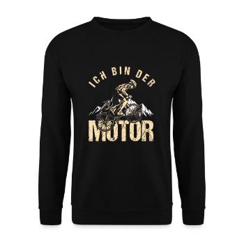 Ich Bin Der Motor Fahrrad Ohne Akku - Unisex Pullover - Schwarz - Vorne - Alina (178cm) & Michal (187cm)