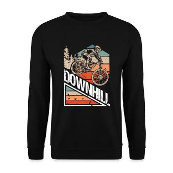 Downhill Downhill Fahrrad - Unisex Pullover - Schwarz - Vorne - Alina (178cm) & Michal (187cm)