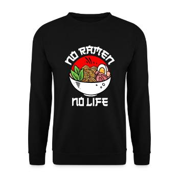 No ramen no life Anime Japan Nudeln Sushi Manga - Unisex Pullover - Schwarz - Vorne - Alina (178cm) & Michal (187cm)