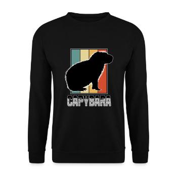 Nagetier Wasserschwein Capybara Capibara Liebhaber - Unisex Pullover - Schwarz - Vorne - Alina (178cm) & Michal (187cm)