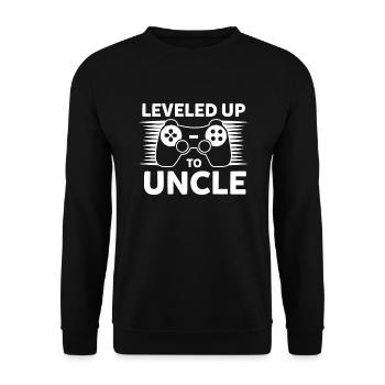 Leveled Up to Uncle Uncle Gift Patent Uncle - Unisex Sweatshirt - black - Front - Alina (178cm) & Michal (187cm)