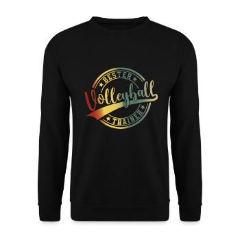 Volleyball Spieler Volleyballer Bester Trainer - Unisex Pullover - Schwarz - Vorne - Alina (178cm) & Michal (187cm)