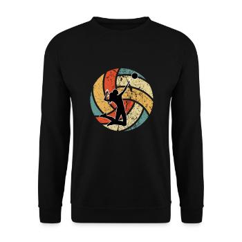 Volleyball Spielerin Beach Volleyballerin - Unisex Pullover - Schwarz - Vorne - Alina (178cm) & Michal (187cm)