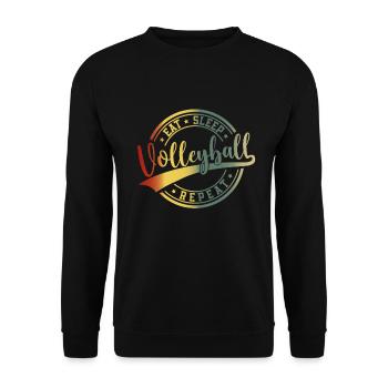 Volleyball Spieler Beach Volleyballer - Unisex Pullover - Schwarz - Vorne - Alina (178cm) & Michal (187cm)