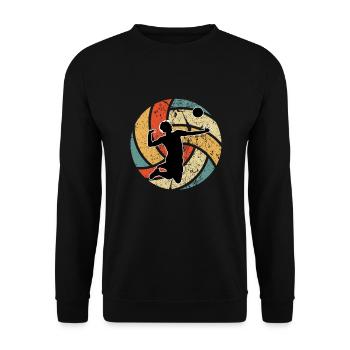 Volleyball Schmettern Volleyballer Volleyballerin - Unisex Pullover - Schwarz - Vorne - Alina (178cm) & Michal (187cm)