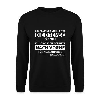 Busfahrer Schulbus Linienbus Omnibus Geschenk - Unisex Pullover - Schwarz - Vorne - Alina (178cm) & Michal (187cm)