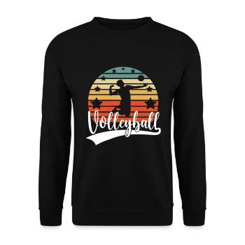 Volleyballer Beach Volleyball Herren Schmetterball - Unisex Pullover - Schwarz - Vorne - Alina (178cm) & Michal (187cm)