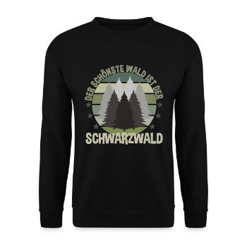 Schwarzwald Trekking Berge Wandern Heimat Geschenk - Unisex Pullover - Schwarz - Vorne - Alina (178cm) & Michal (187cm)