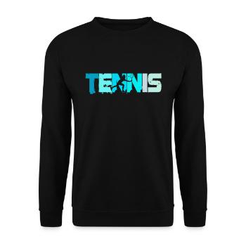 Tennis Trainer Tennisspieler Tennisspielerin - Unisex Pullover - Schwarz - Vorne - Alina (178cm) & Michal (187cm)