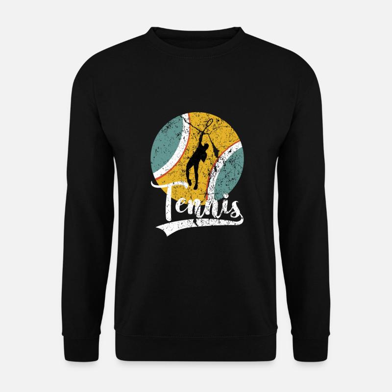 Tennis Trainer Tennisspieler Herren Retro Vintage - Unisex Pullover - Schwarz