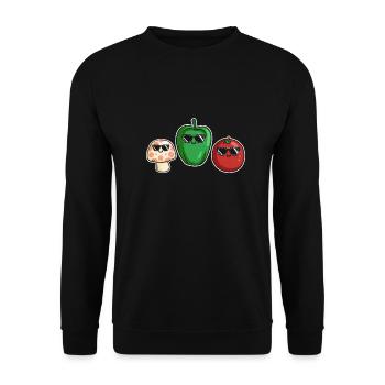 Veggies Sunglasses Gardening Vegetables - Unisex Pullover - Schwarz - Vorne - Alina (178cm) & Michal (187cm)