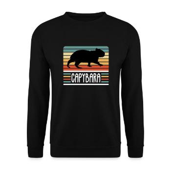 Capybara Capibara Wasserschwein Liebhaber Nagetier - Unisex Pullover - Schwarz - Vorne - Alina (178cm) & Michal (187cm)