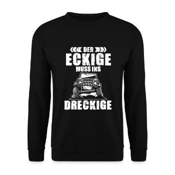 Der Eckige muss ins Dreckige Offraod Niva - Unisex Pullover - Schwarz - Vorne - Alina (178cm) & Michal (187cm)