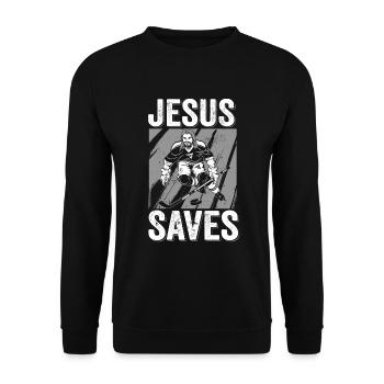 Jésus Drôle de cadeau chrétien religieux - Sweat-shirt Unisexe - noir - Devant - Alina (178cm) & Michal (187cm)