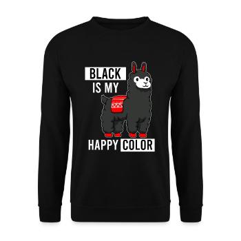 Black Is My Happy Color Sarkastischer Lama Alpaka - Sweat-shirt Unisexe - noir - Devant - Alina (178cm) & Michal (187cm)