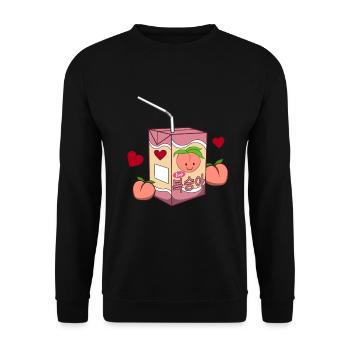Peach Shake Kawaii Japon & Korea K-Pop Retro 90 - Sweat-shirt Unisexe - noir - Devant - Alina (178cm) & Michal (187cm)