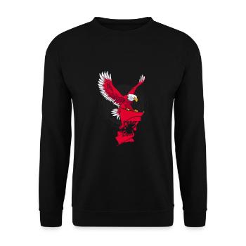 Albanie Drapeau Kosovo Shqiptar Drapeau Kuq E - Sweat-shirt Unisexe - noir - Devant - Alina (178cm) & Michal (187cm)
