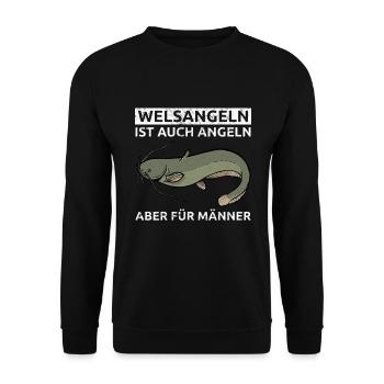 Welsangeln Ist Auch Angeln Aber Für Männer Wels - Unisex Pullover - Schwarz - Vorne - Alina (178cm) & Michal (187cm)