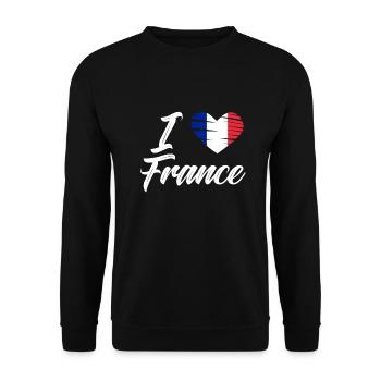 France Drapeau cadeau France - Sweat-shirt Unisexe - noir - Devant - Alina (178cm) & Michal (187cm)