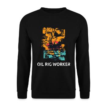 Oil rig oil rig worker oil gift - Unisex Sweatshirt - black - Front - Alina (178cm) & Michal (187cm)