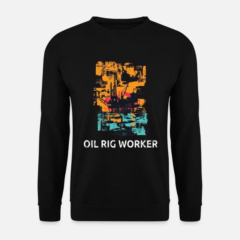 Ölbohrinsel Bohrinsel Arbeiter Öl Geschenk - Unisex Pullover - Schwarz