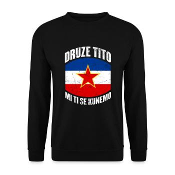 Tito SFRJ Yougoslavie Balkans Druze Tito - Sweat-shirt Unisexe - noir - Devant - Alina (178cm) & Michal (187cm)