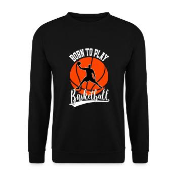 Zum Basketball geboren Spieler Basketballer - Unisex Pullover - Schwarz - Vorne - Alina (178cm) & Michal (187cm)