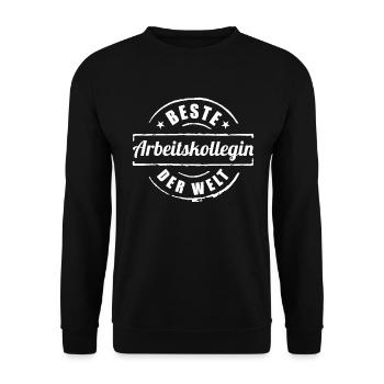 Beste Arbeitskollegin Der Welt Kollegin Geschenk - Unisex Pullover - Schwarz - Vorne - Alina (178cm) & Michal (187cm)
