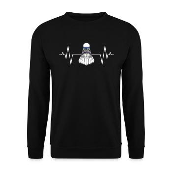 Cadeau de volant de joueur de badminton de badminton - Sweat-shirt Unisexe - noir - Devant - Alina (178cm) & Michal (187cm)