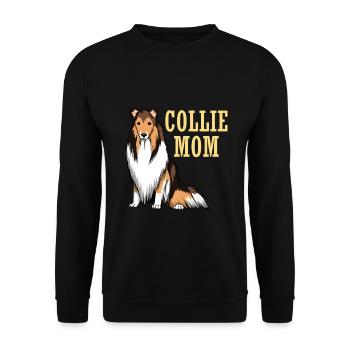 Langhaar Collie Mama für Hunde Härrchen und - Unisex Pullover - Schwarz - Vorne - Alina (178cm) & Michal (187cm)