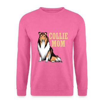 Langhaar Collie Mama für Hunde Härrchen und - Unisex Pullover - Pink - Vorne
