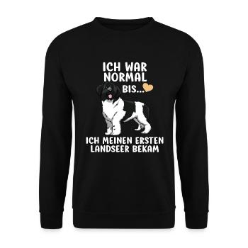 Landseer Hunderasse Lustig Sprüche Geschenk Hunde - Unisex Pullover - Schwarz - Vorne - Alina (178cm) & Michal (187cm)