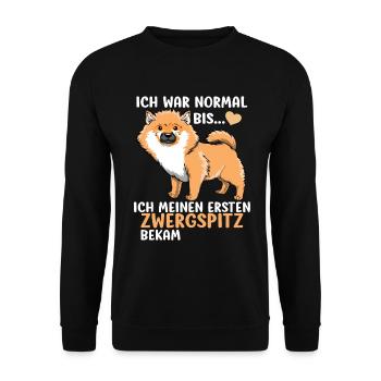 Pomeranian Zwergspitz Hundemotiv geschenk - Unisex Pullover - Schwarz - Vorne - Alina (178cm) & Michal (187cm)