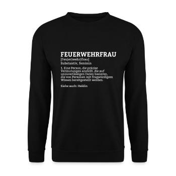 Feuerwehrfrau Feuerwehr Atemschutz Berufsfeuerwehr - Unisex Pullover - Schwarz - Vorne - Alina (178cm) & Michal (187cm)