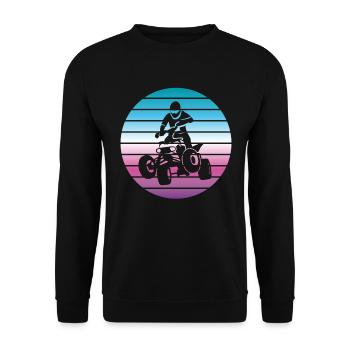 Quad-biker quad fahrer ATV Retro cadeau - Sweat-shirt Unisexe - noir - Devant - Alina (178cm) & Michal (187cm)