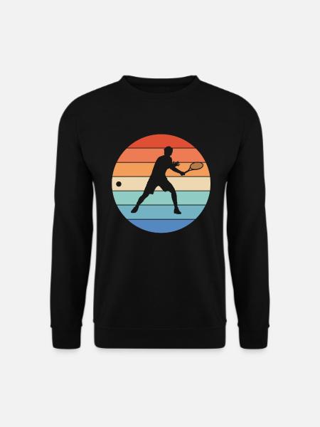 Tennisspieler Tennis Zubehör Geschenk Retro - Unisex Pullover - Schwarz
