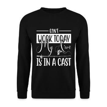 KANN HEUTE NICHT ARBEITEN MEIN ARM IST BESCHÄFTIGT - Unisex Pullover - Schwarz - Vorne - Alina (178cm) & Michal (187cm)