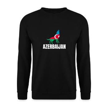 Azerbaijan flag with Wolf Azerbaijan - Unisex Sweatshirt - black - Front - Alina (178cm) & Michal (187cm)