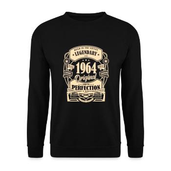 1964 Birthday Gift Myth Legend Original - Unisex Sweatshirt - black - Front - Alina (178cm) & Michal (187cm)