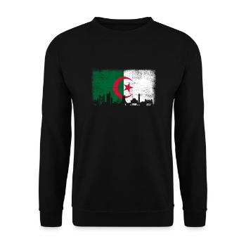 Algeria Flag Football Team Fan Gift - Unisex Sweatshirt - black - Front - Alina (178cm) & Michal (187cm)