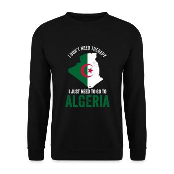 Algeria Flag Football Team Fan Gift - Unisex Sweatshirt - black - Front - Alina (178cm) & Michal (187cm)