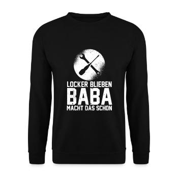Baba Türkei Vater Papa Locker Bleiben Baba Türkiye - Unisex Pullover - Schwarz - Vorne - Alina (178cm) & Michal (187cm)