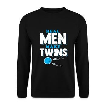 Real Men Make Twins Dad - Sweat-shirt Unisexe - noir - Devant - Alina (178cm) & Michal (187cm)