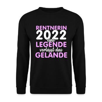 Rentnerin 2022 Ruhestand Frauen Kollegin - Unisex Pullover - Schwarz - Vorne - Alina (178cm) & Michal (187cm)